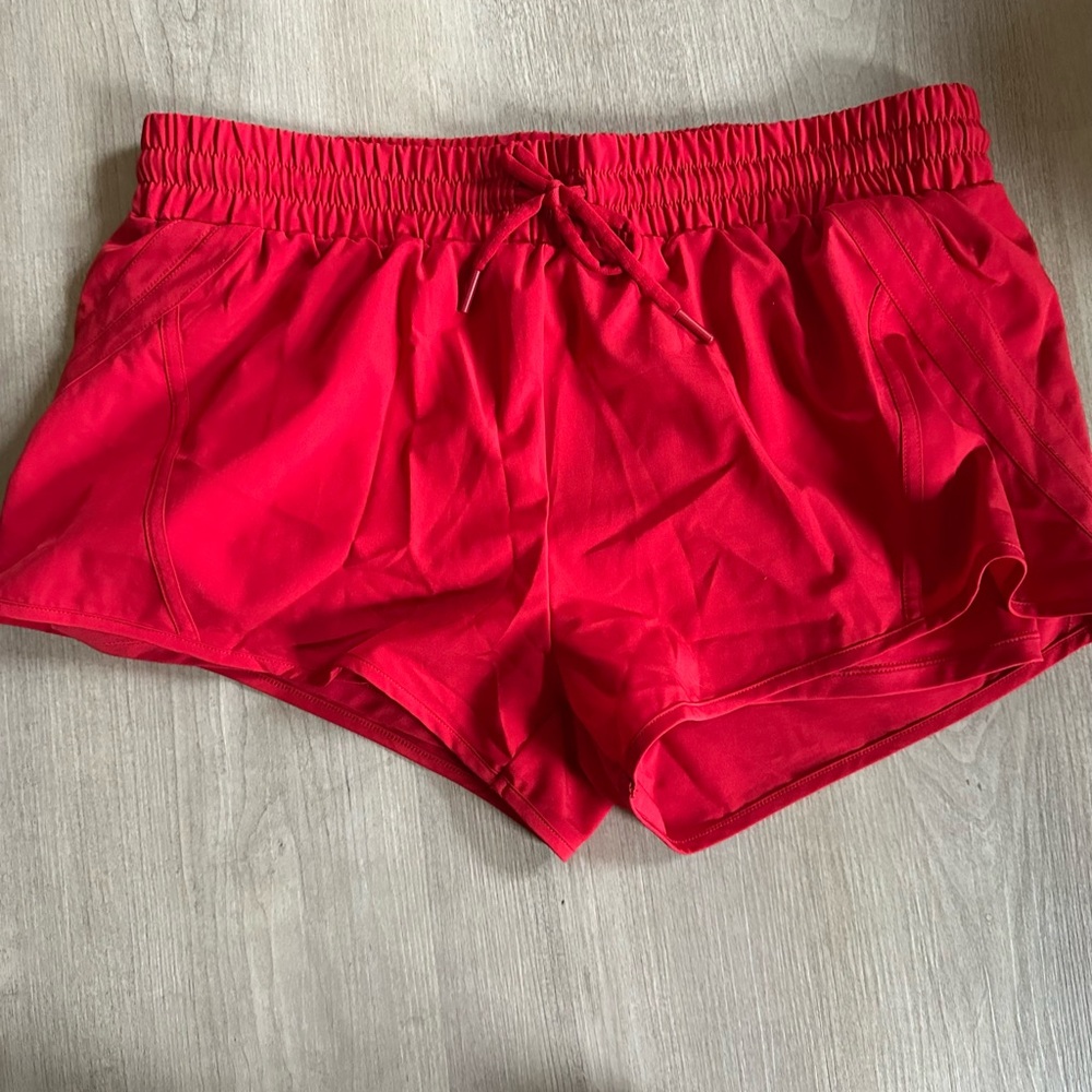 ZYIA Women’s Red Athletic Shorts with Drawstring Waist